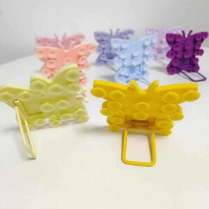 Butterfly Pop It Mobile Holder – Soft Silicone Stick-On Grip with Style