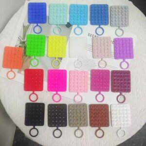 Pop It Mobile Holder – Soft Silicone Stick-On Grip with Fun Bubble Design